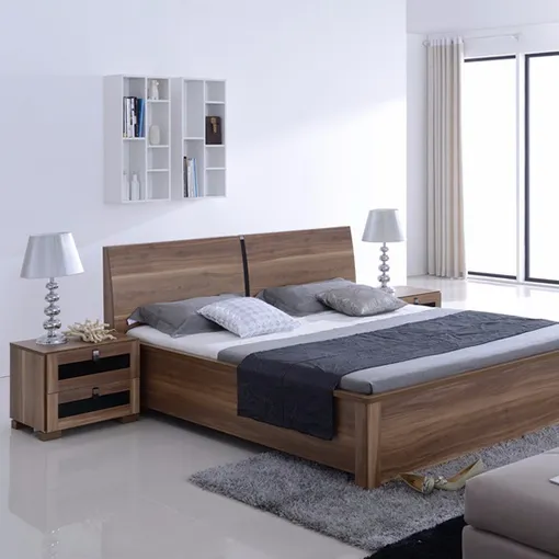 Classique style de luxe meubles chambre ensemble famille chambre à coucher design layout double lit MDF