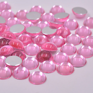 15mm Mix renk yuvarlak şekil Clothes chon Flatback Strass kristal taşlar akrilik Rhinestones giysi el sanatları için - Product Image 4