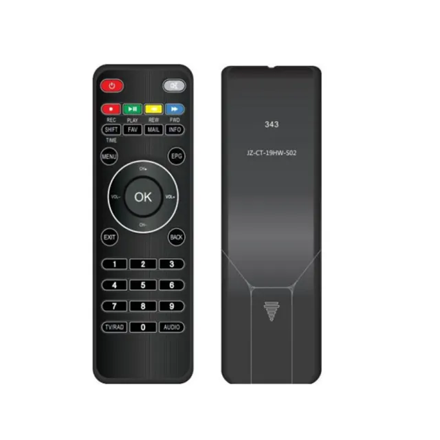 Black RCU universal remote control for set top box