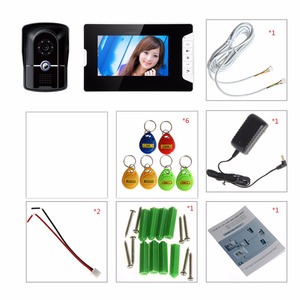 Monitor de sistema de intercomunicación con timbre de puerta de vídeo inteligente con cable de 7 pulgadas al por mayor con lector de tarjetas RFID y kits de cámara para uso doméstico - Product Image 6