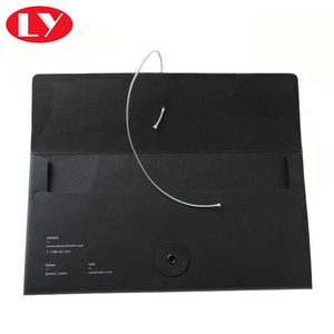 Luxus schwarze Farbe DL Größe Business Envelope DL Größe Button String Business Envelope - Product Image 4