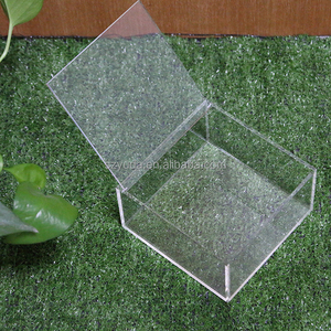 Caixas de presente de acrílico com tampa de dobradiças, caixa de presente promocional lucite