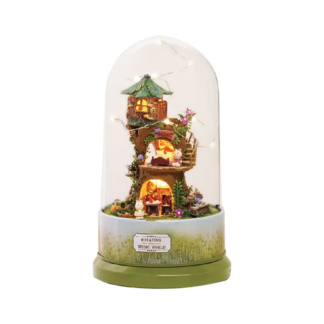 Christmas crystal ball snow house decorazione dell'albero di natale snowflake snow rotante music box