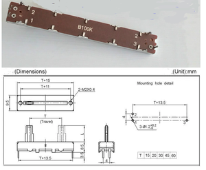 75mm length 60mm travel slide <strong>potentiometers</strong>