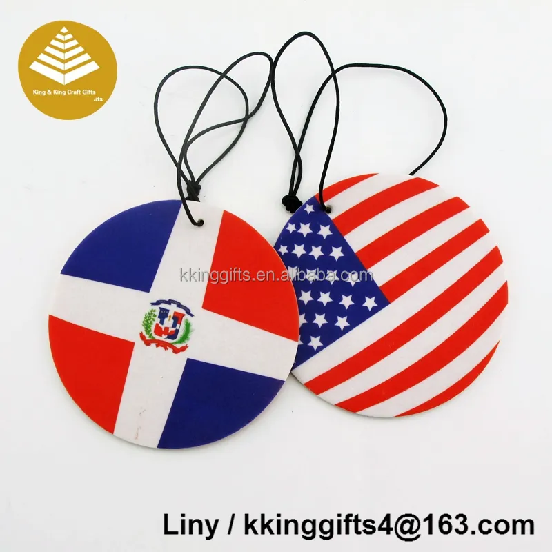 Custom logo national flag car air freshener pure ocean perfume Clean air favorite Suitable for home / car/ etc air freshener