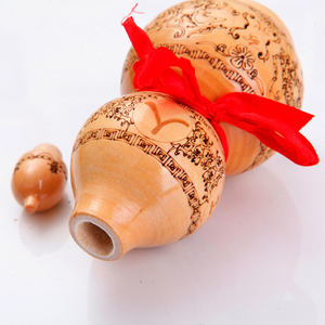 <strong>Feng</strong> Shui Peach Wooden Ying Yan Wu Lou Gourds for Protection4&quot; 6&quot; Fengshui Taosim Tool - Product Image 5