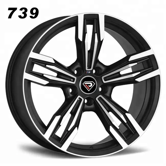 Rep 739 Nieuwe M6 Matte Black Gefreesd Gezicht 5X120 Legering Auto Wielen