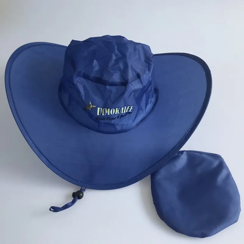 หมวกกันแดดชายหาดพับได้หมวกพับได้แบบป๊อปอัพทำจากโพลีเอสเตอร์ออกแบบได้ตามต้องการ