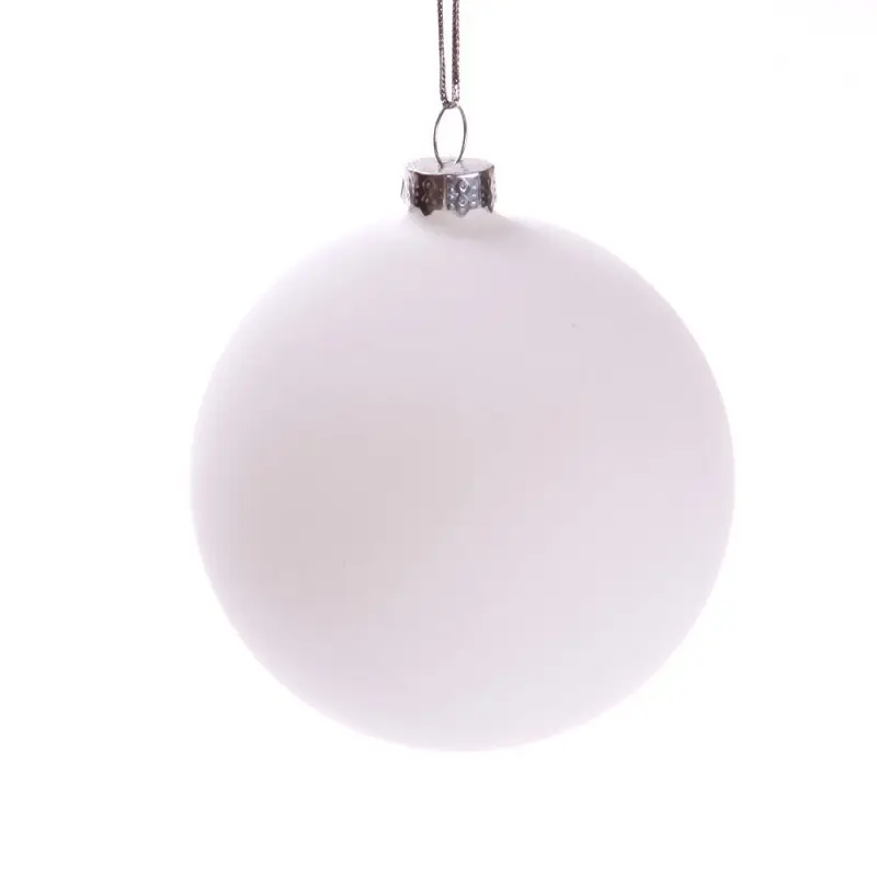 Grande di colore bianco di vetro di Natale palla ornamenti