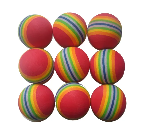 Palline arcobaleno da Golf da 42mm palline da pratica da Golf all'ingrosso palla in schiuma di spugna EVA per l'allenamento