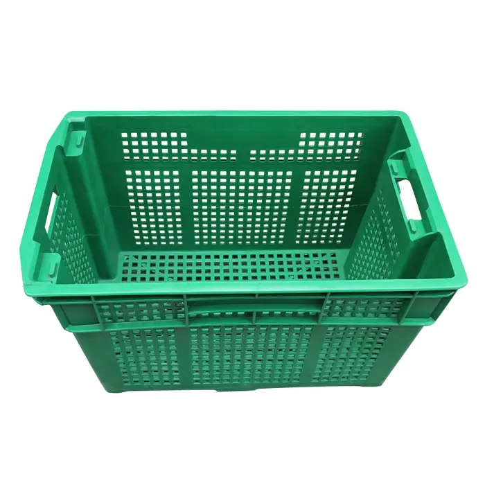 QS solid vegetable plastic basket nesting plastic vented box meshing food plastic basket