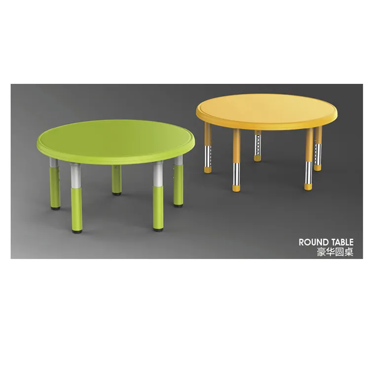 Kindergarten Furniture Kids Table Study Height Adjustable Round Table for Children