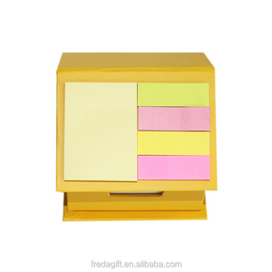 Alta calidad reciclaje conjunto de nota adhesiva de respetuoso del medio ambiente plegable cubo cuadrado memo de la caja de papel kraft con sostenedor de la pluma conjunto de nota adhesiva - Product Image 3