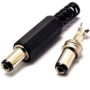 DC電源接続ジャック5.5x2.1mmオスはんだDC電源バレルチッププラグジャックストレートコネクタ - Product Image 1