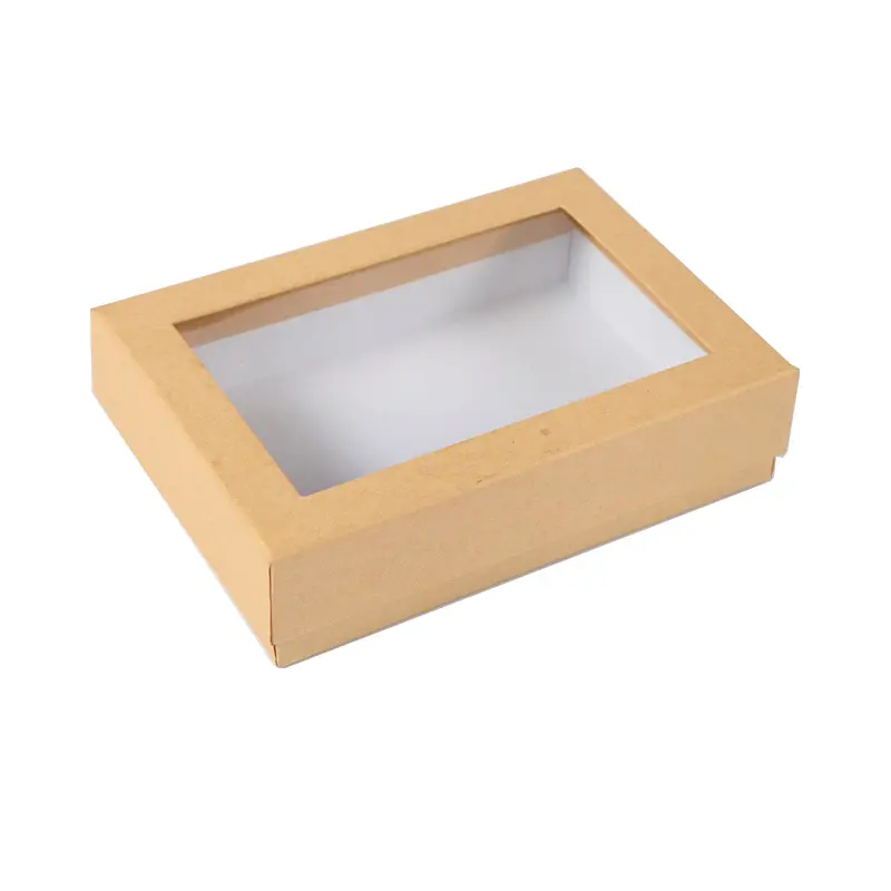 Caja de regalo de embalaje de bolígrafo de papel de ventana abierta de PVC transparente personalizada, caja de papel con PVC