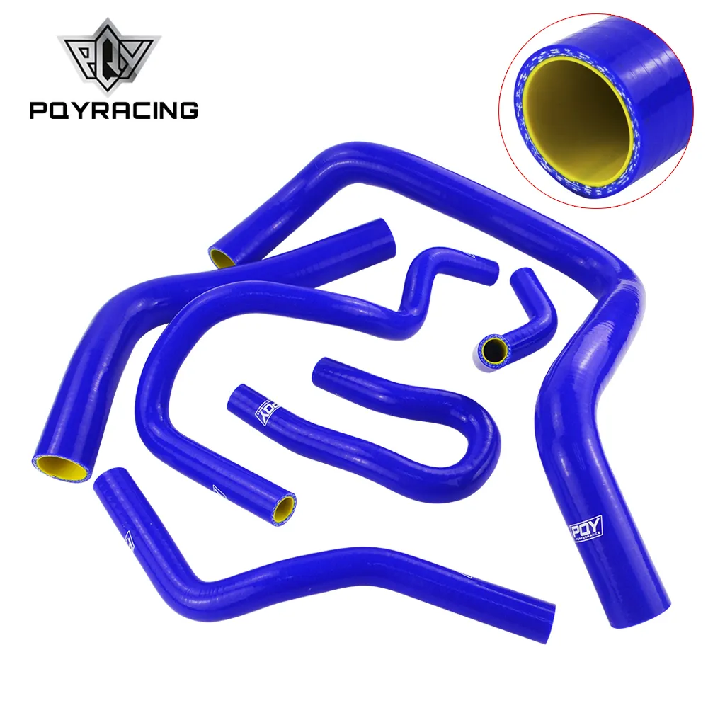 PQY-mavi ve sarı 6 adet silikon radyatör hortumu kiti için HONDA CIVIC DOHC tipi R DC2 EK4/9 B16A/B B18C ile PQY Logo LX1304C-QY