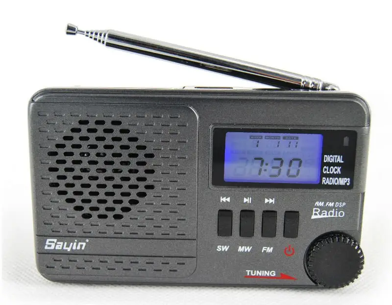 SY-1192 heißer Verkauf FM/MW/SW NEUES MP3-Radio mit hoher Empfindlichkeit Antennen wecker Rücklicht