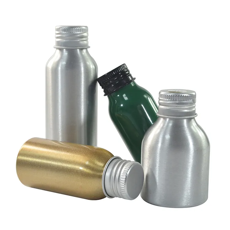 Leere gold splitter schwarz 15ml 30ml 60ml 100ml 120ml aluminium flasche mit aluminium schraube kappe