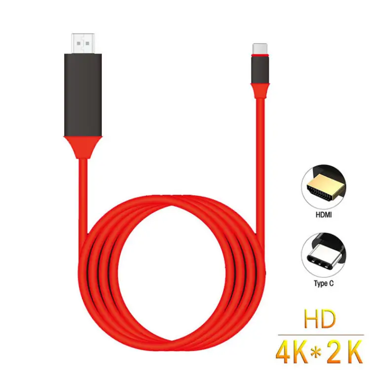 Adaptador de Cable USB 3,1 a HDMI/HDTV AV, 2m, 1080P, para S8, S9, tipo C a HDMI, 4K, 30HZ, 60HZ, para ordenador portátil y teléfono