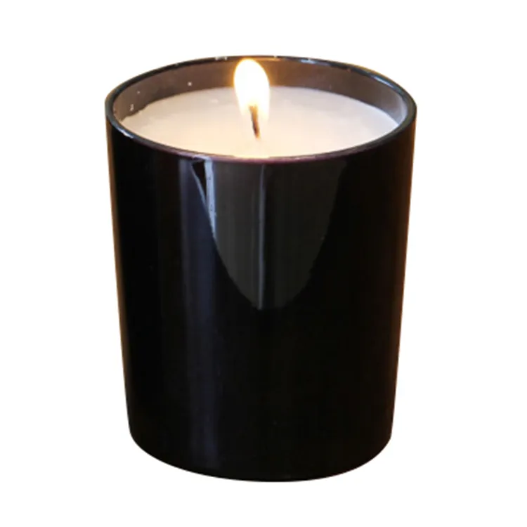 Suporte de pote de vela de vidro preto personalizado, moderno reciclado colorido