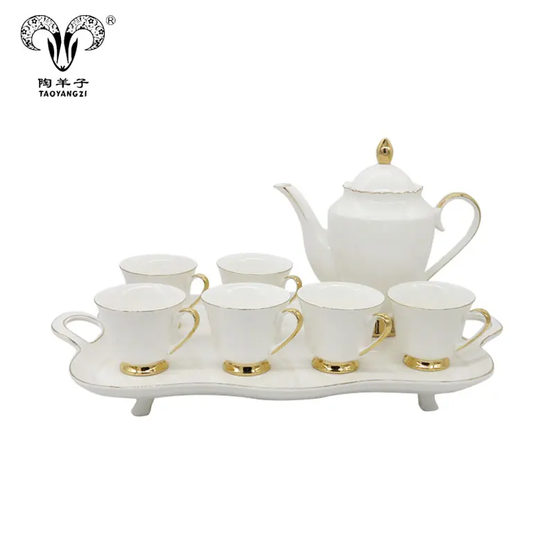 8Pcs Fragile Porcellana tazza di Caffè Tazza di Caffè di Ceramica Set da Tè con Vassoio