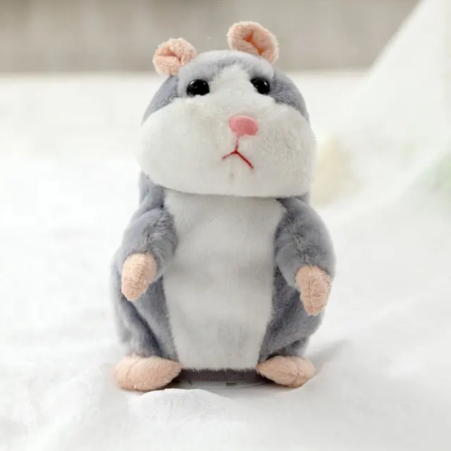 Promotion de livraison directe de 15cm hamster parlant doux enregistrement sonore répétition peluche kawaii hamster animal jouets