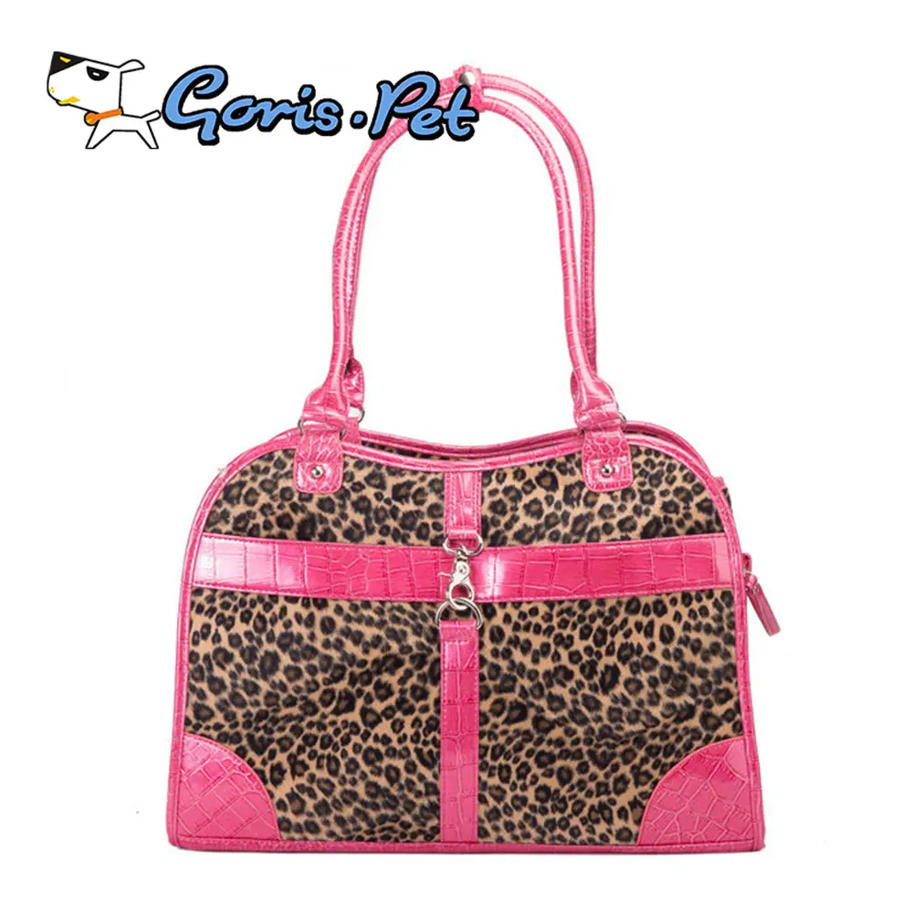 Mode Leopard Pink Pet tragbare im Freien Träger Katze Hunde tasche