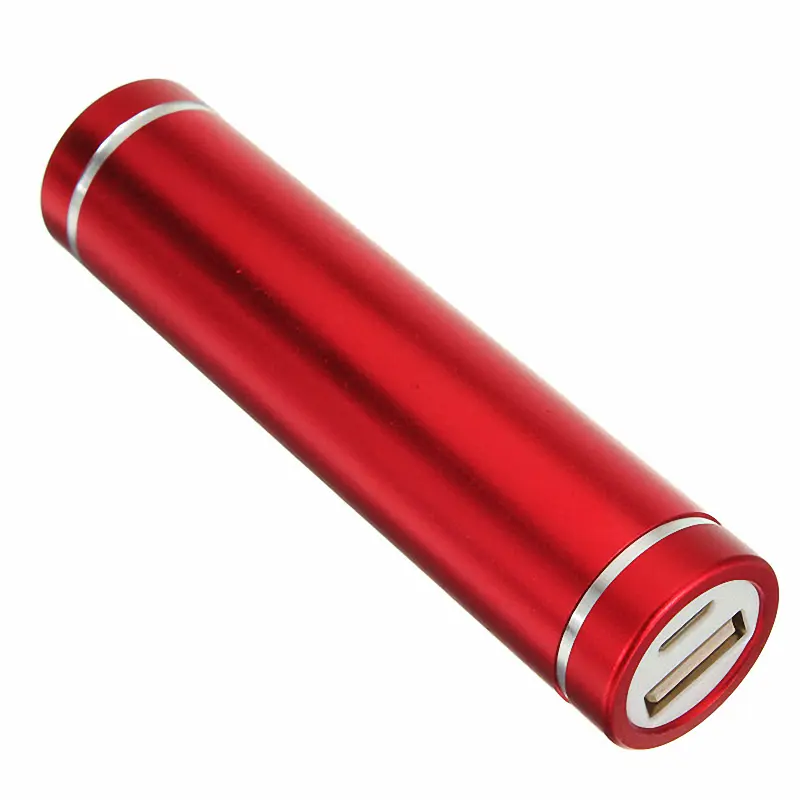 Reale capacità di alluminio a basso costo tubo del cilindro a forma di batteria mobile portatile del caricatore 2000 mah 2200 mah 2600 mah powerbank