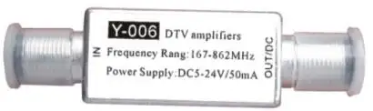 Mini antena amplificadora de baixo ruído, mini amplificador-impulsionador digital de sinal de tv Y-006