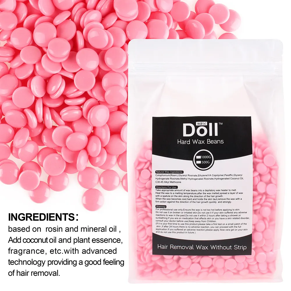 Bambola di Cera rosa rosa 1kg Cera Dura Chicchi di Cera Depilatoria naturale per il Corpo di Rimozione Dei Capelli 10 colori