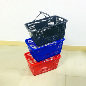 Moq 100 pcs 30l סופרמרקט פלסטיק עם ידיות מתכת, ידיות תיל ידיות סופרמרקט