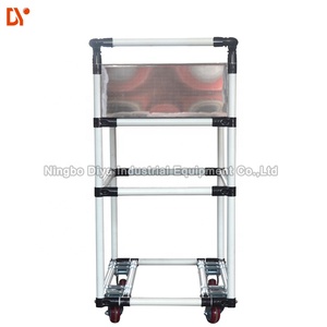 DY-T241 atölye arabası endüstriyel ince boru Tote sepeti Handpush arabası - Product Image 4