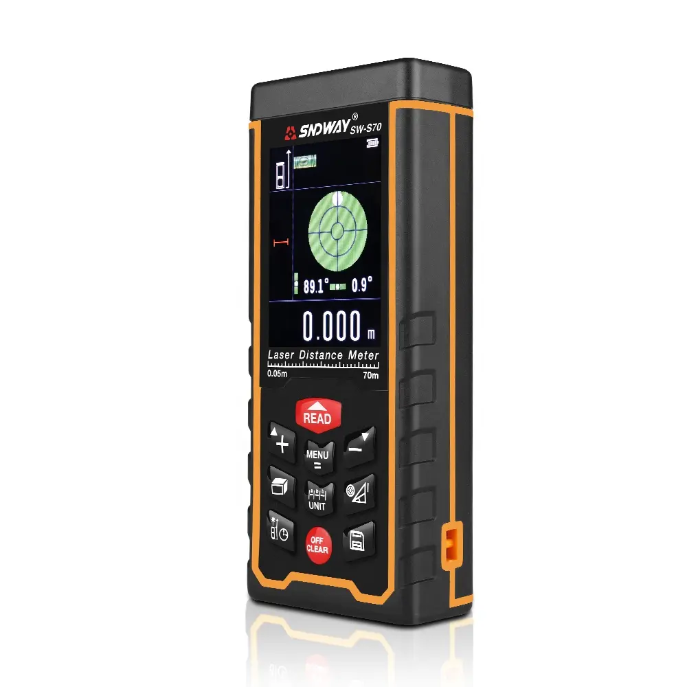 SNDWAY Telemetro tenuto in Mano del Laser Ad Alta Precisione Laser Range Finder 70m Laser Distance Meter con porta USB