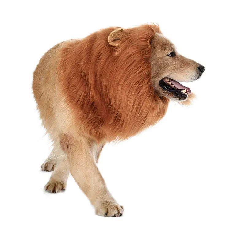 Sıcak satış festivali parti kahverengi aslan Mane saç peruk Pet köpek kostüm