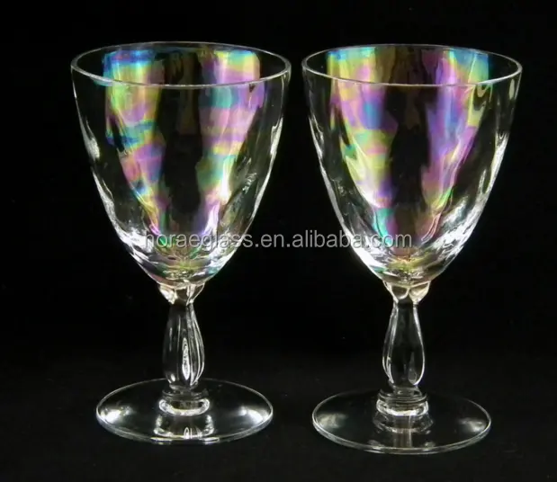 Modello della perla Claret Bicchieri di Vino-Perlescente Ottica di Vetro-Vintage Fostoria di Vetro