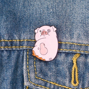 Kunshan nhà máy trực tiếp giá tùy chỉnh trọng lực rơi waddles men ve áo Pin huy hiệu bán buôn kim loại phim hoạt hình mềm men Pin lợn - Product Image 4