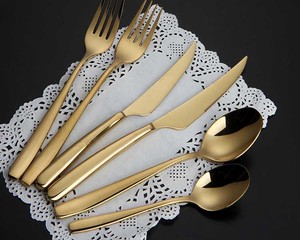 Oem/ODM tổ chức sự kiện đám cưới nhà hàng mạ vàng thiết lập dao kéo, mạ vàng Flatware bán buôn - Product Image 1
