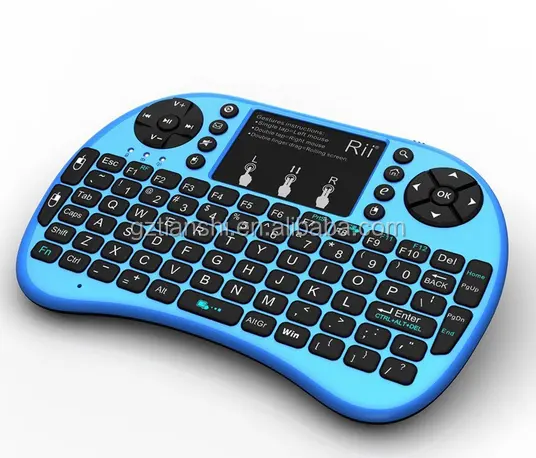 Teclado sem fio dos multimédios, teclado sem fio 2.4Ghz para a tevê esperta do lg, teclado azul sem fio do dente para o iphone