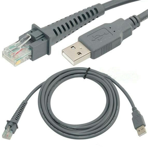 2M 灰色 USB 符号条码扫描仪电缆 LS2208 2208AP DS3508 LI3608