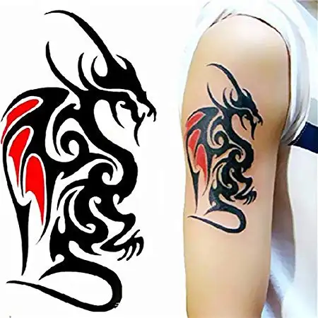Autocollants Amovibles Corps Bras Tatouage Temporaire Dragon Style Art Tatouages Imperméable pour Hommes Femmes