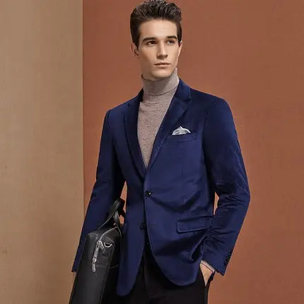 Personalizzato su misura royal blue mutanda del cappotto foto 2 pezzo set per gli uomini groom wedding tuxedo abito di velluto