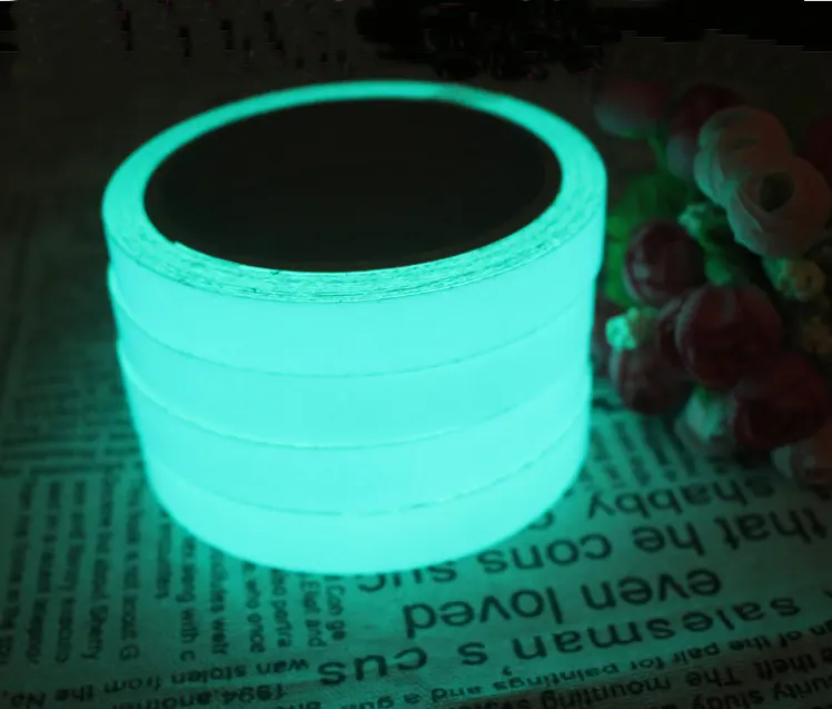 luminous tape self-adhesive glow in dark safety PET vinyl glowing bands roll luminescent lighting material for wall clock