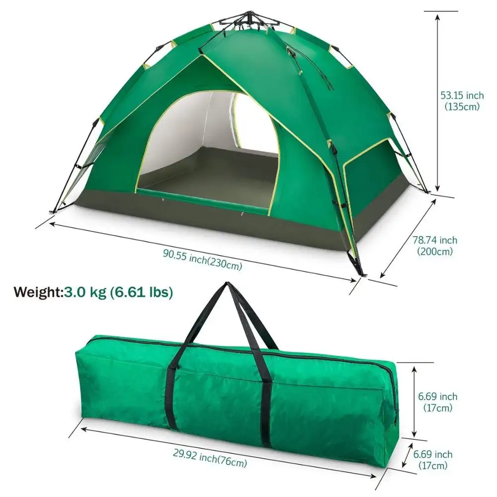 Woqi acampar al aire libre senderismo pesca plegable portátil impermeable al aire libre carpa de cúpula