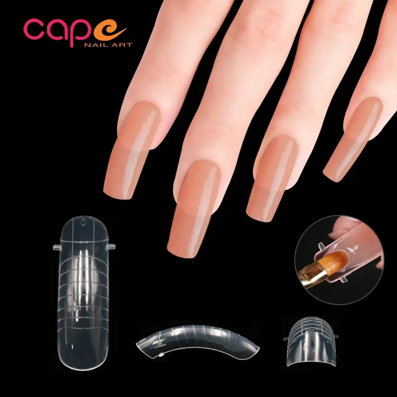 Faux-ongles transparents grande taille pour manucure, compatible Gel, application facile, 2019