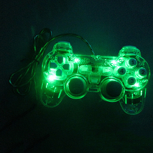 LQJP PCコントローラー用LED有線USBゲームパッド振動ジョイスティックゲームコントローラーPCラップトップ用ジョイパッドWin7/10/XP用クリア - Product Image 4