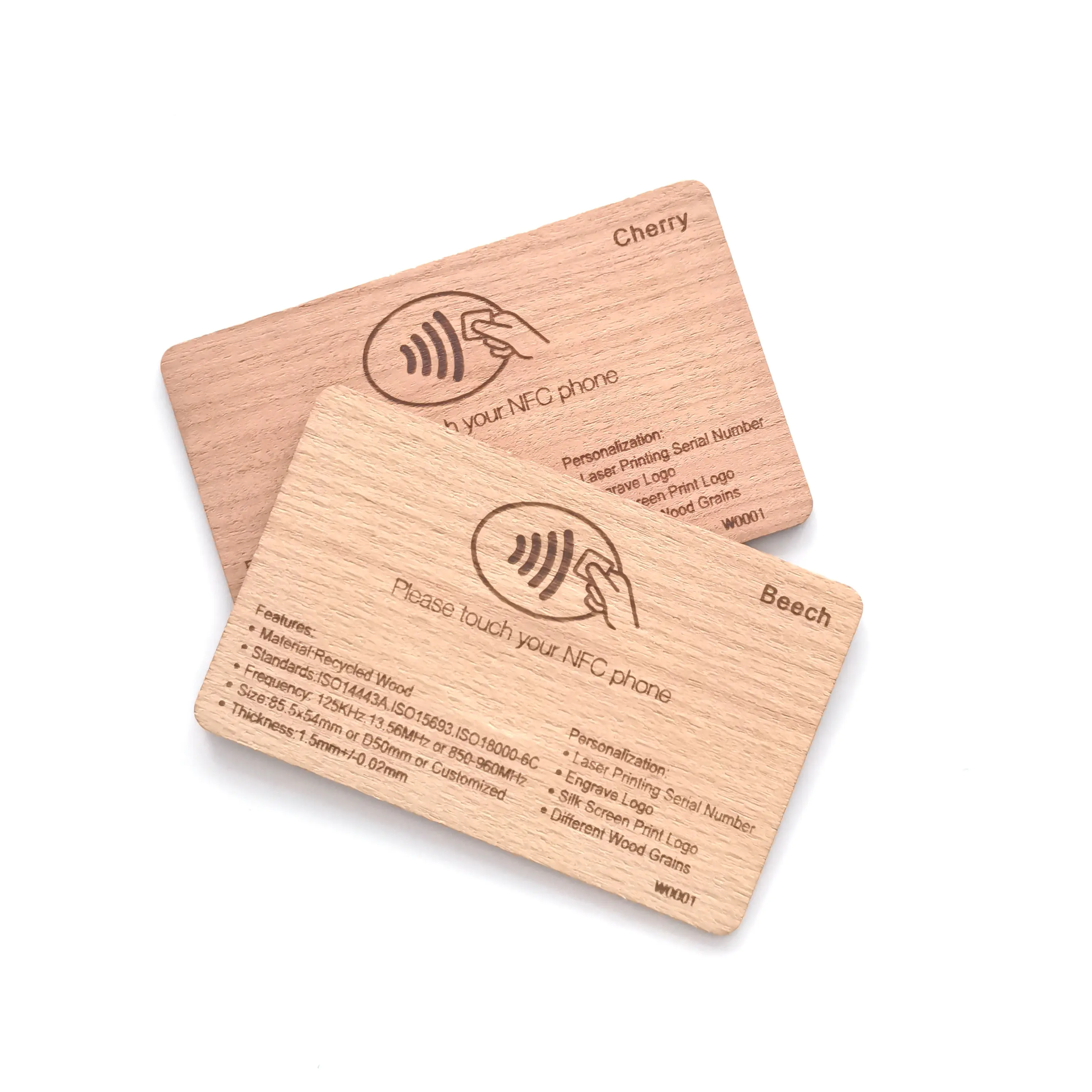 Tarjeta inteligente sin contacto Rfid, tarjeta NFC de madera para pago