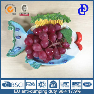 9 Inch Personalized Fish Shaped <strong>Ceramic</strong> Unique Plates for Restaurant - Product Image 3
