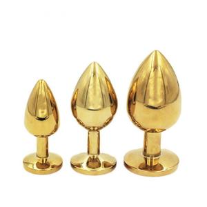 新款3号金心性爱金属肛门塞色情玩具
