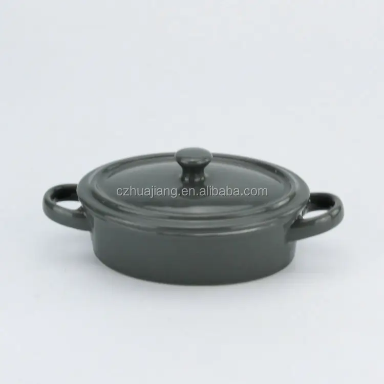 Vitrificado colorido atacado argila transportador casserole pote/porcelana preta