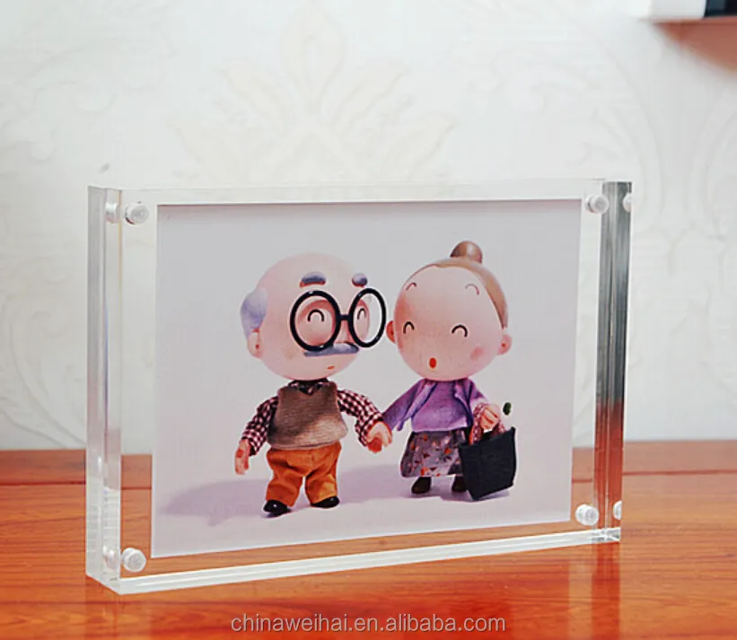 Clear Picture Photo Frame Double-side cristal magnético atacado venda quente acrílico 8 polegadas ou personalizado Weihai 100 permitido And052